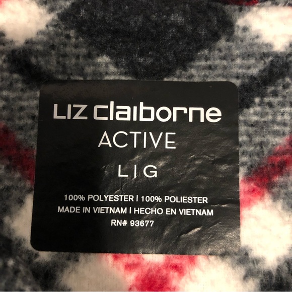 LIZ CLAIBORNE ACTIVE FLEECE PLAID RED/BLACK PONCHO/CAPE SIZE (L) - Picture 11 of 14